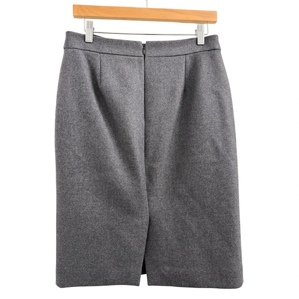 J.Crew‎ Gray 100% Wool Pencil Skirt Lined Career Professional 28360 Womens 6